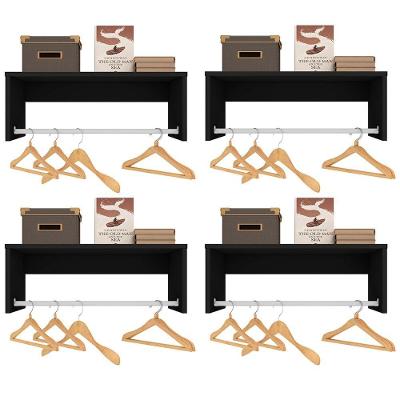 Kit 4 Nichos Cabideiros Suspensos Berlim Preto