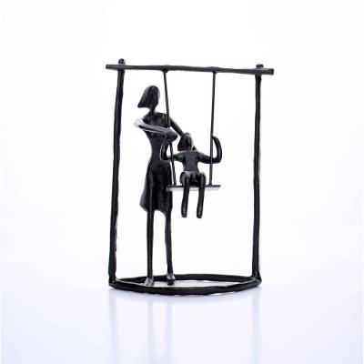 Escultura Em Metal Preto Balanço 18x13,5cm