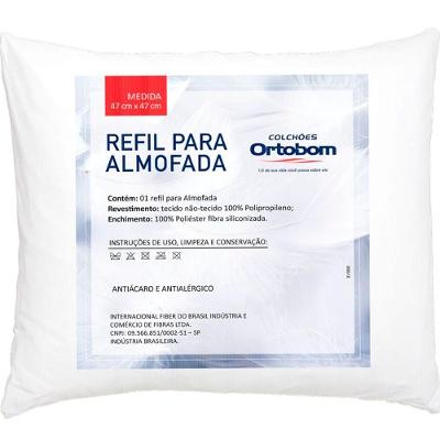 Refil Para Almofada Branco Avulso 47Cm X 47Cm Fibra Siliconizada