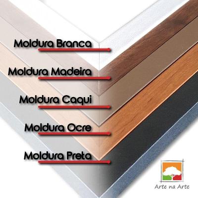 Quadro Decorativo Textura Cx Alta Reflexo Abstrato 2Un 40X60  Titulo Moldura Caqui