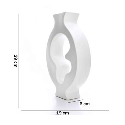 Vaso Em Cerâmica Vasado Branco 29x19cm