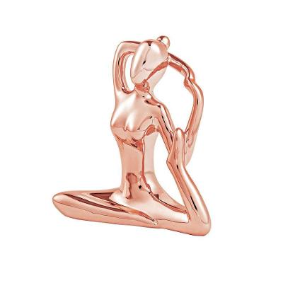 Escultura de Yoga em Porcelana 3 Rose Gran Belo
