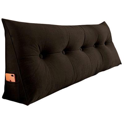 Almofada Para Cabeceira Spot 90cm Com Porta Celular Marrom