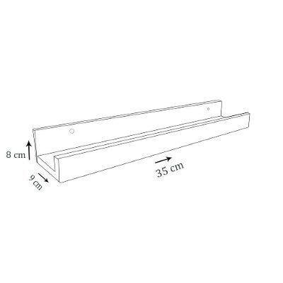 Prateleira Esmalteria Simples 35 Cm Branco Em Mdf