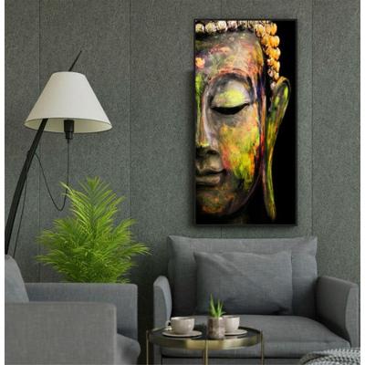 Quadro Decorativo Sala Quarto Face De Buda Colorida 120x60cm