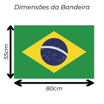 Bandeira Do Brasil Oficial Em Cetim Médio 80Cm X 55Cm