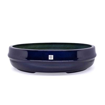Vaso Bacia Decorativo Osaka Azul Perolizado M 11,5X44X36 Cm