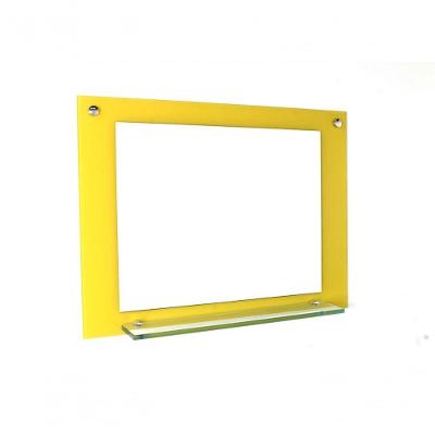 Espelho Para Banheiro Com Prateleira 70cm Amarelo