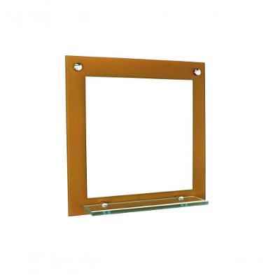 Espelho Para Banheiro Com Prateleira 40cm Dourado Real