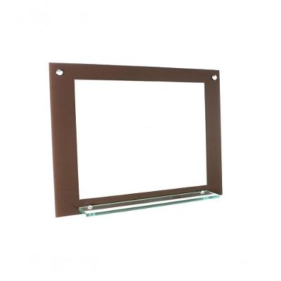 Espelho Para Banheiro Com Prateleira 60cm Marrom