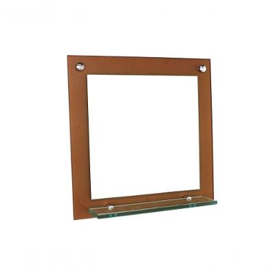 Espelho Para Banheiro Com Prateleira 40cm Rose Gold