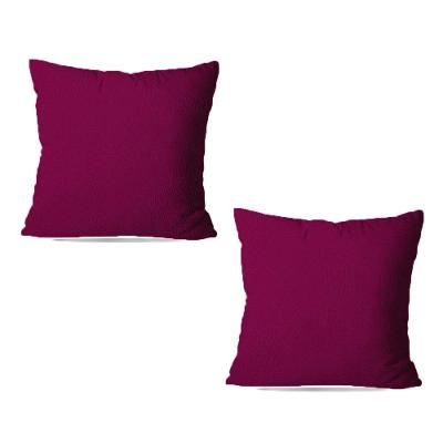 Kit 02 Capas de Almofadas Suede Bordô