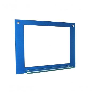 Espelho Para Banheiro Com Prateleira 80cm Azul Escuro