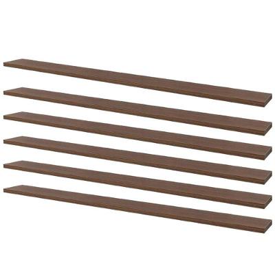 Kit 6 Prateleiras 80 X 15Cm Nogal Suporte Invisível