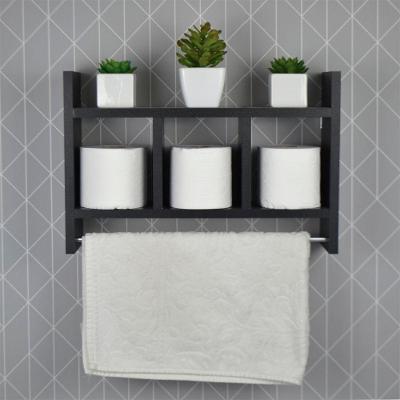 Nicho Porta Toalha Preto Para Banheiro 45 X 30Cm