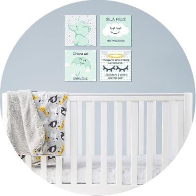 Placa Decorativa Infantil Quarto Bebê Menina E Menino Verde