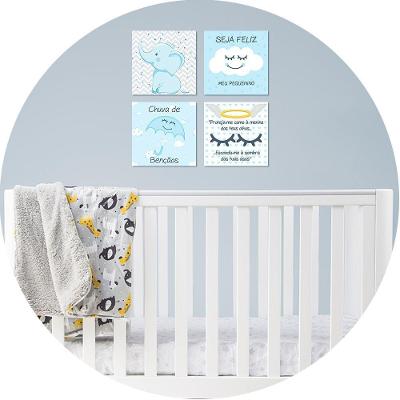 Placa Decorativa Infantil Quarto Bebê Menina E Menino Azul