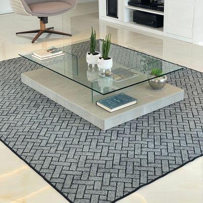 Tapete Carpete Elegante Trama 2,00 X 3,00 Titulos Cor Cinza