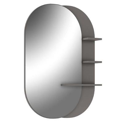 Espelho Para Banheiro 70 Cm Com Prateleiras Magneto Nogal