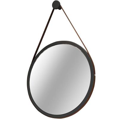 Espelho Redondo 67Cm Com Alça Adnet B01 Escandinavo Preto