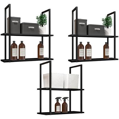 Kit 03 Prateleiras Multiuso D01 Design Preto Fosco