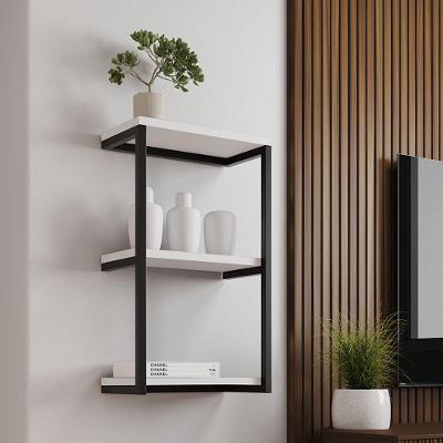 Nicho De Parede Para Banheiro 3 Prateleiras E Branco Preto
