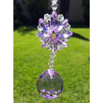 Pingente De Cristal - Suncatcher - Chakras - Facial Lilas