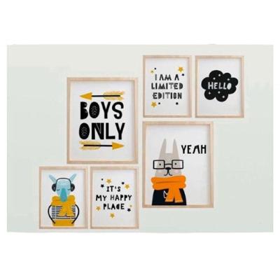 Quadro Infantil 6 Un A4 Vidro E Pendurador.