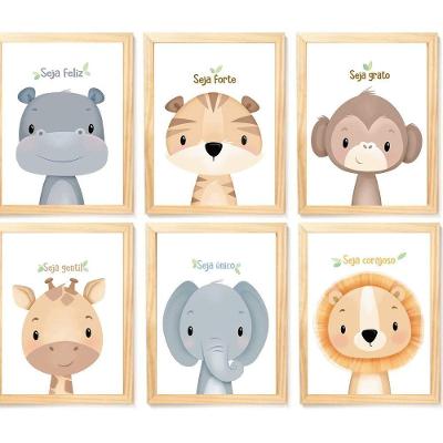 Quadro Infantil 6 Un A4 Vidro E Pendurador