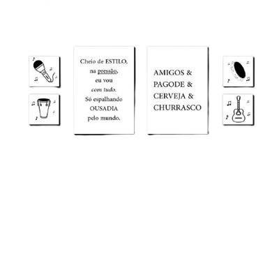 Quadros Placas Mdf 6mm Sala Cozinha Pagode Cerveja 6un 29x20