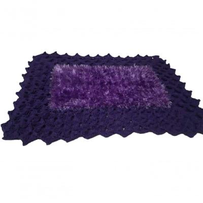Tapete De Crochê Luxo Roxo Artesanal