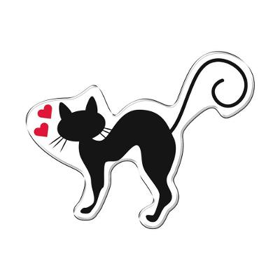 Adesivo Decorativo Em Relevo Fácil Aplicação Gato Apaixonado Cor Branco