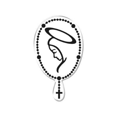 Adesivo Decorativo Em Relevo Facil Aplicação Rorário Terço Virgem Maria Branco