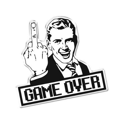 Adesivo Decorativo Em Relevo Facil Aplicação Game Over Branco