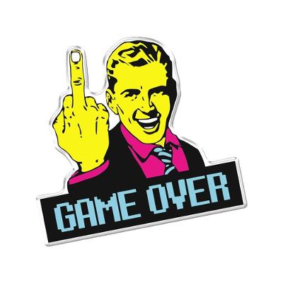 Adesivo Decorativo Em Relevo Facil Aplicação Game Over Amarelo