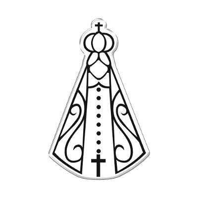 Adesivo Decorativo Em Relevo Fácil Aplicação Nossa Senhora Cor Branco