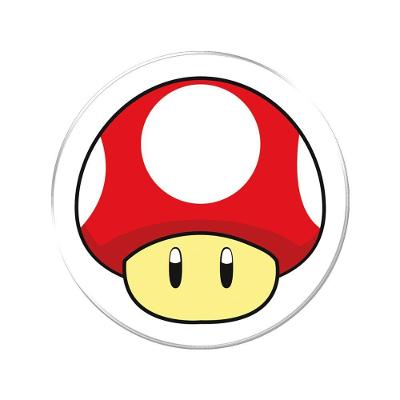 Adesivo Decorativo Em Relevo Fácil Aplicação Cogumelo Mario Bross Cor Branco
