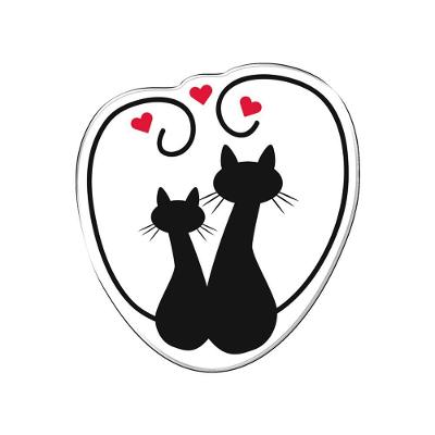 Adesivo Decorativo Em Relevo Fácil Aplicação Gatos Apaixonados Cor Branco