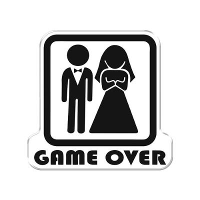 Adesivo Decorativo Em Relevo Fácil Aplicação Game Over Cor Branco