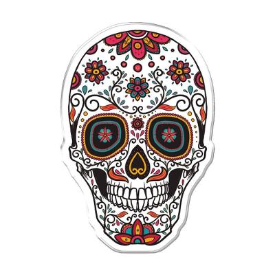 Adesivo Decorativo Em Relevo Fácil Aplicação Caveira Mexicana Cor Branco