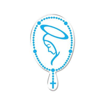 Adesivo Decorativo Em Relevo Facil Aplicação Rorário Terço Virgem Maria Azul