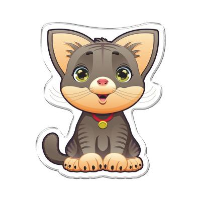 Adesivo Decorativo Em Relevo Fácil Aplicação Gato Cor Branco