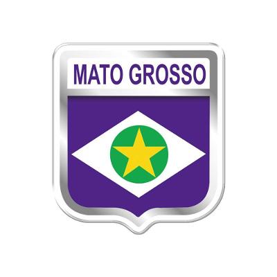 Adesivo Decorativo Em Relevo Fácil Aplicação Brasão Mato Grosso Cor Branco