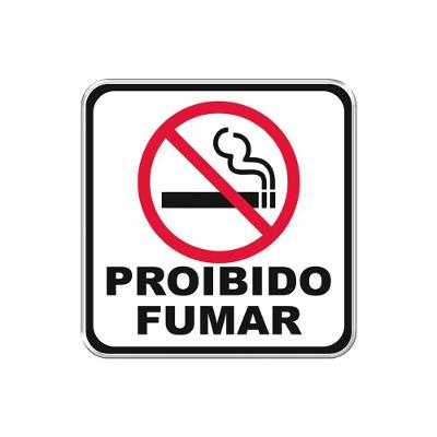 Adesivo Decorativo Em Relevo Fácil Aplicação Proibido Fumar Cor Branco