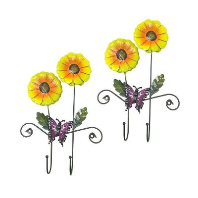 Gancho De Metal Duplo Para Bolsa Flor Amarela Com 2
