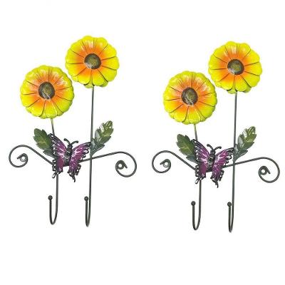Gancho De Ferro Duplo Para Chapeu Bolsa Bone Enfeite Flor Amarela Pendura Kit Com 2 (Pt-C-G)