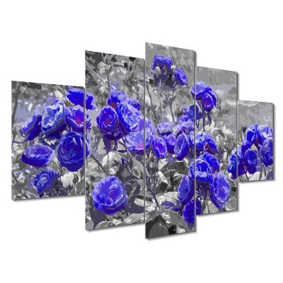 Kit 5 Placa Quadro Decorativo Quarto Sala Flores Vermelha Titulo Rosas Roxas