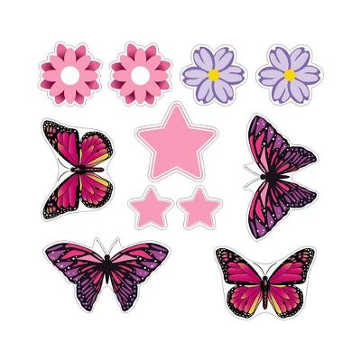 Mini Kit Adesivo Para Capacete Borboleta Rosa