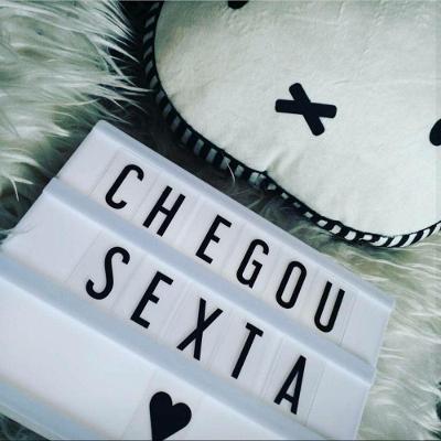 Letreiro Quadro Led Light Box Cinema A4 Com 96 Letras Número Letreiro