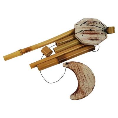 Sino Mensageiro Ventos Bambu Lua Sala Quarto Jardim 50cm